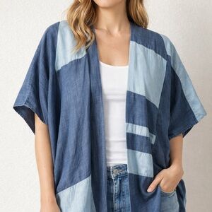 Anthropologie cloth & stone Blue Patchwork Kimono